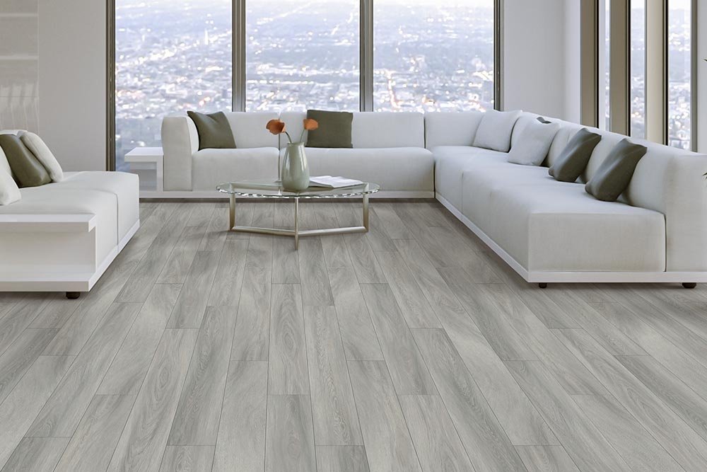 Living Room Gray Greige Luxury Vinyl Plank LVP - Dan Good Flooring in Payson, AZ